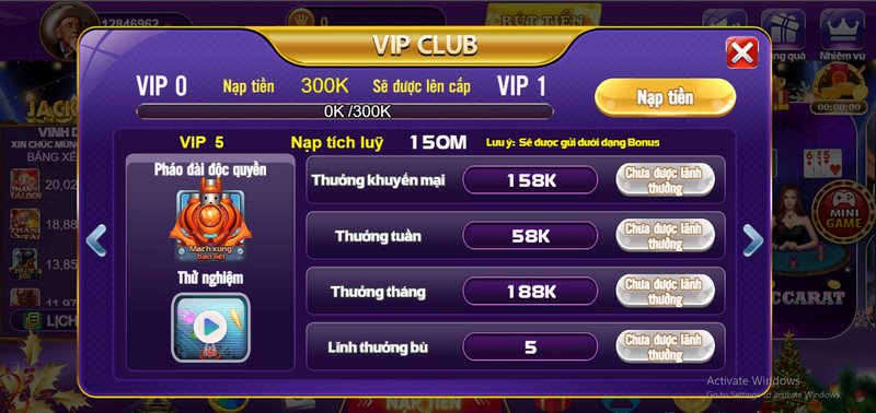 Quyền lợi khi là hội viên Vip của 68 Game Bài