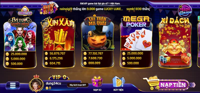 Slot game tại Rikvip