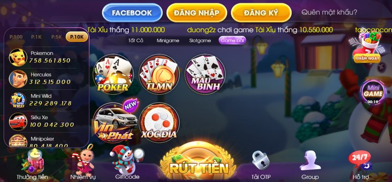 Danh mục game bài với 5 loại game kinh điển