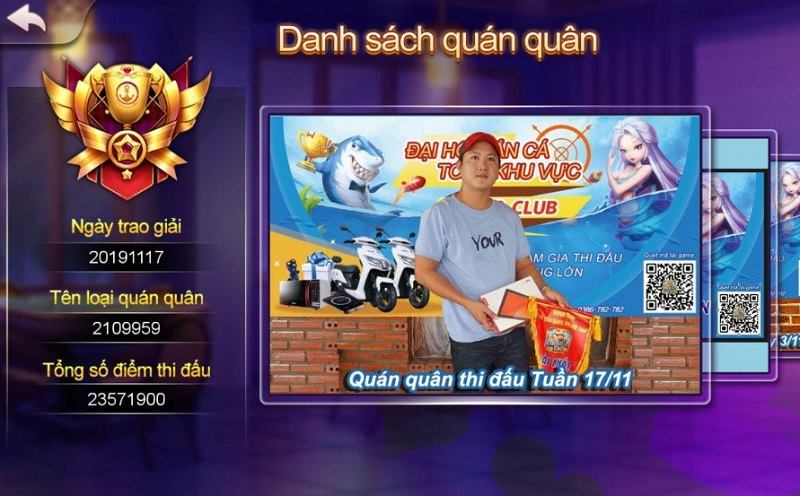 Trường thi đấu nhận thưởng của cổng game