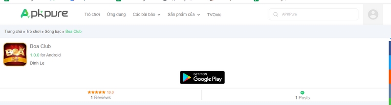 Để tải Boa club về máy Android thì người chơi cần tìm kiếm trên CH Play