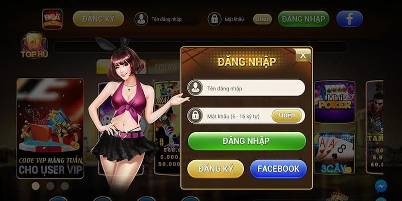 Chơi game Boa club trực tiếp thì cần phải đăng ký tài khoản thành viên