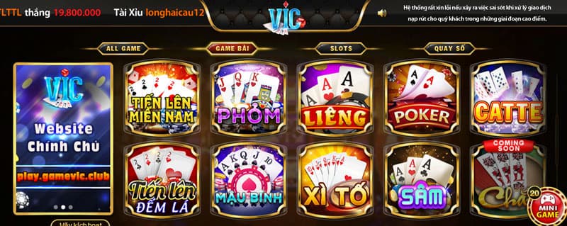 Casino đỉnh cao tại Vic club