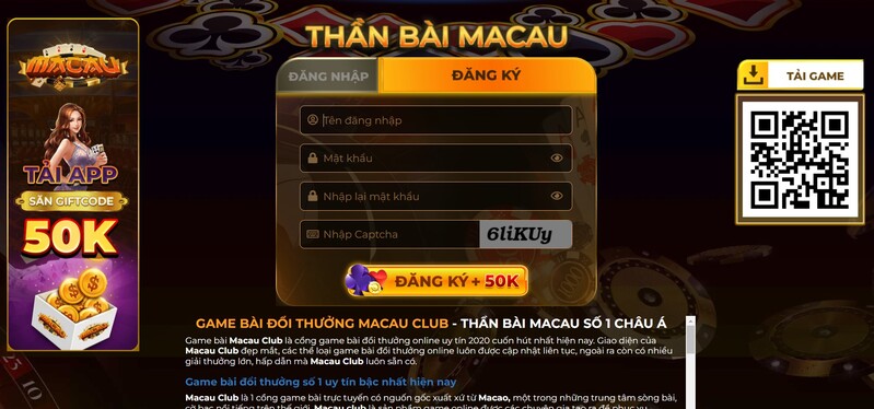 Cách thức đăng ký tài khoản Macau club đơn giản nhất