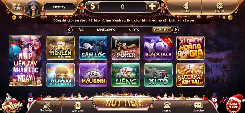 Những trò chơi được yêu thích có tại cổng game Macau club