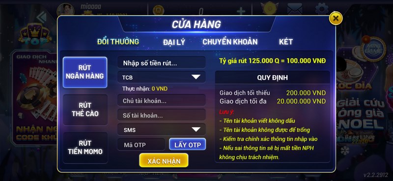 Hướng dẫn rút tiền nhanh gọn