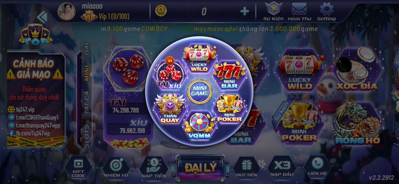 Kho mini game đa dạng của Thần quay đem đến sự thú vị cho người chơi