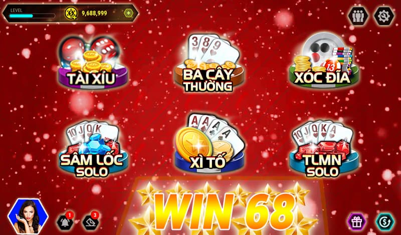 Game bài đình đám tại win68