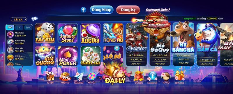 cổng game cung cấp rất nhiều mini game