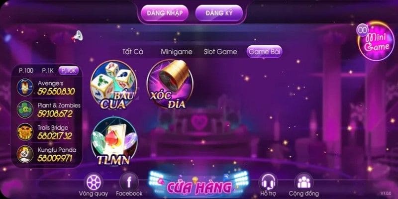 Sảnh game bài đổi thưởng ở Ken 88