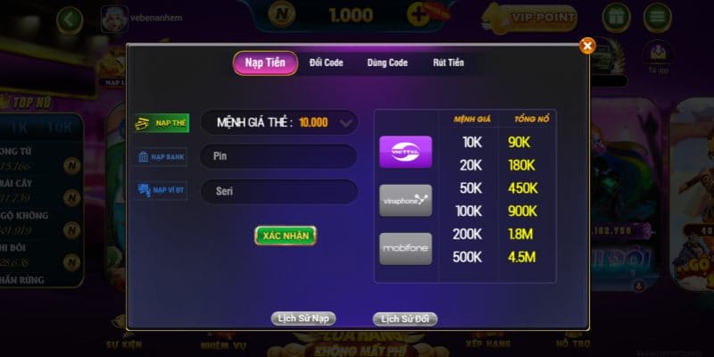 Nạp tiền vào cổng game bắn cá đơn giản