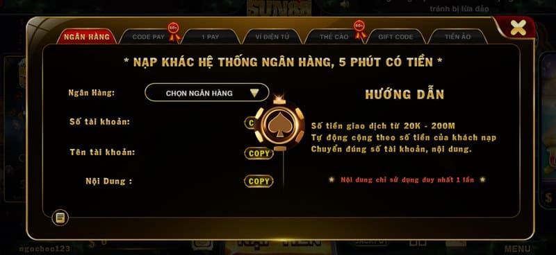 Hướng dẫn cho newbie cách nạp tiền chính xác vào cổng game đổi thưởng