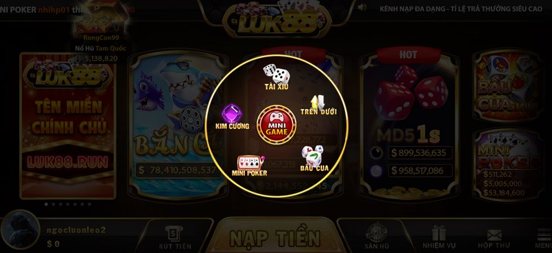 Thế giới mini game đặc sắc được cung cấp cho mọi dân chơi